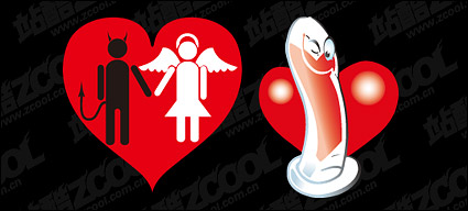 Heart-shaped theme of the vector material-3