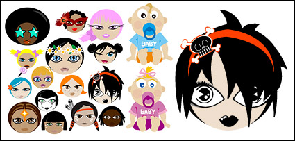 Cute cartoon characters vector material