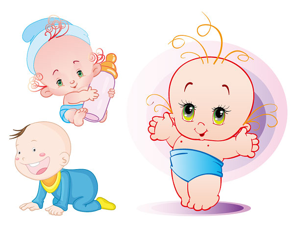 Cute baby Vector material