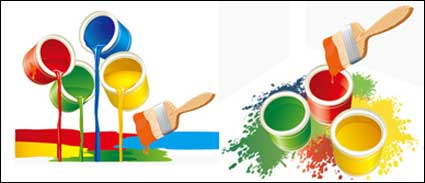 Colorful bucket vector material