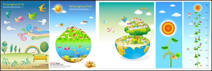 X1942? STYLE? 5 paragraph adorable fresh material vector illustration