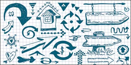 Lovely hand-painted arrows villain vector material