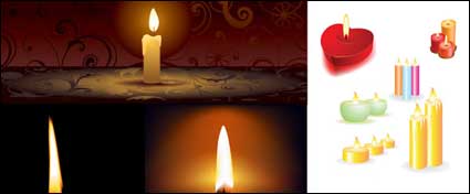 5 candle Vector material