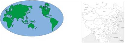 Material world and the vector map of China