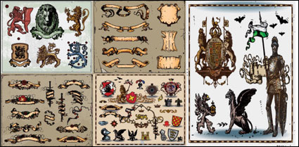 Ancient coat of arms vector material