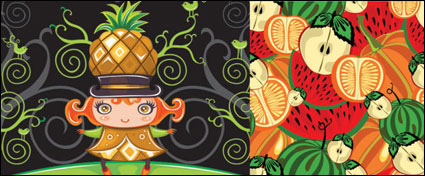 Cute colorful fruit Vector