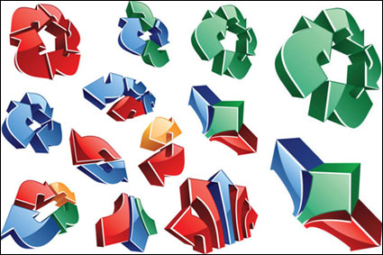 Refined three-dimensional arrow - Vector