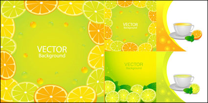 Delicious orange juice elements - vector material