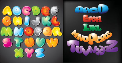 cartoon letters  - Vector material