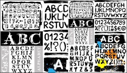 Ink letters - vector material