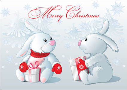 Cute cartoon rabbit - Vector