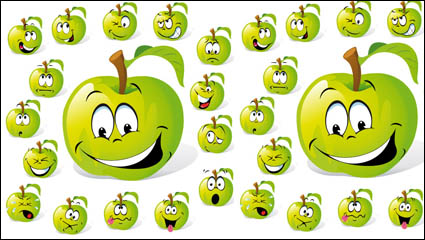 Cartoon fruit expression 01 - Vector