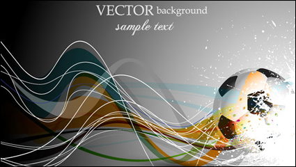 Football and dynamic lines vector material