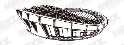 Vector material Olympic Sports Center in Shanghai